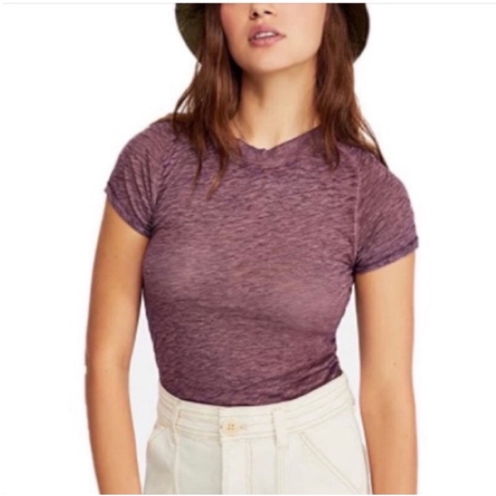 We the Free Night Skies t-shirt purple NWT burnout thin crew neck short sleeve
